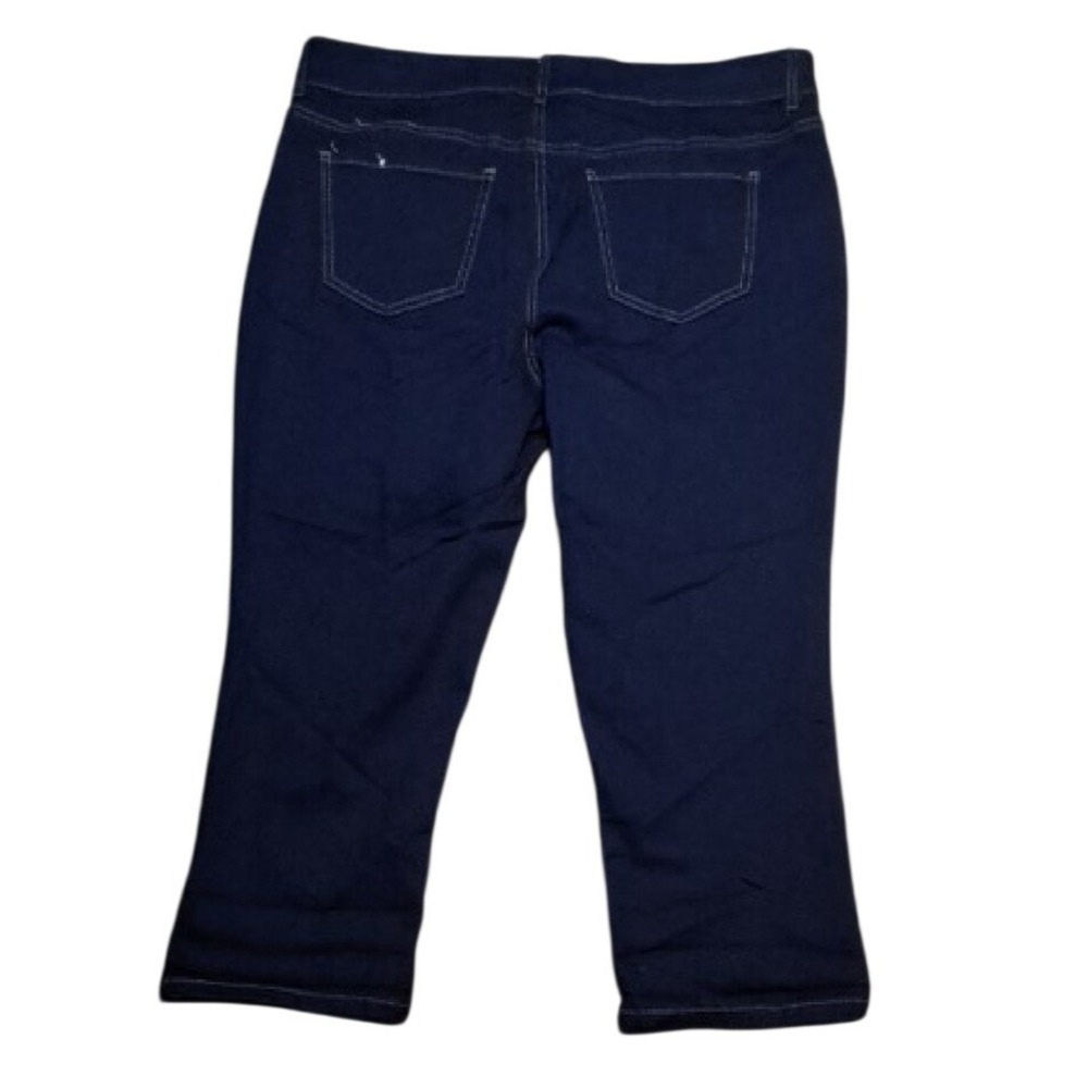 Gemma Rae Cameron Dark Wash Capri Jeans Womens 18W Indigo Stretch Cropped Denim - Picture 3 of 5